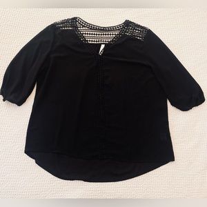 WAREHOUSE ONE: high / low blouse with open back detail